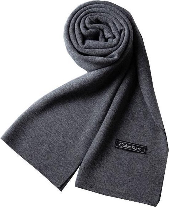 Woolblend Sjaal Heren – Effen Sjaal – Men's Shawl - Dark Grey