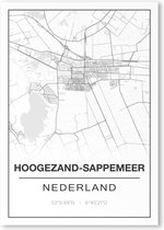 Poster/plattegrond HOOGEZAND-SAPPEMEER - A4