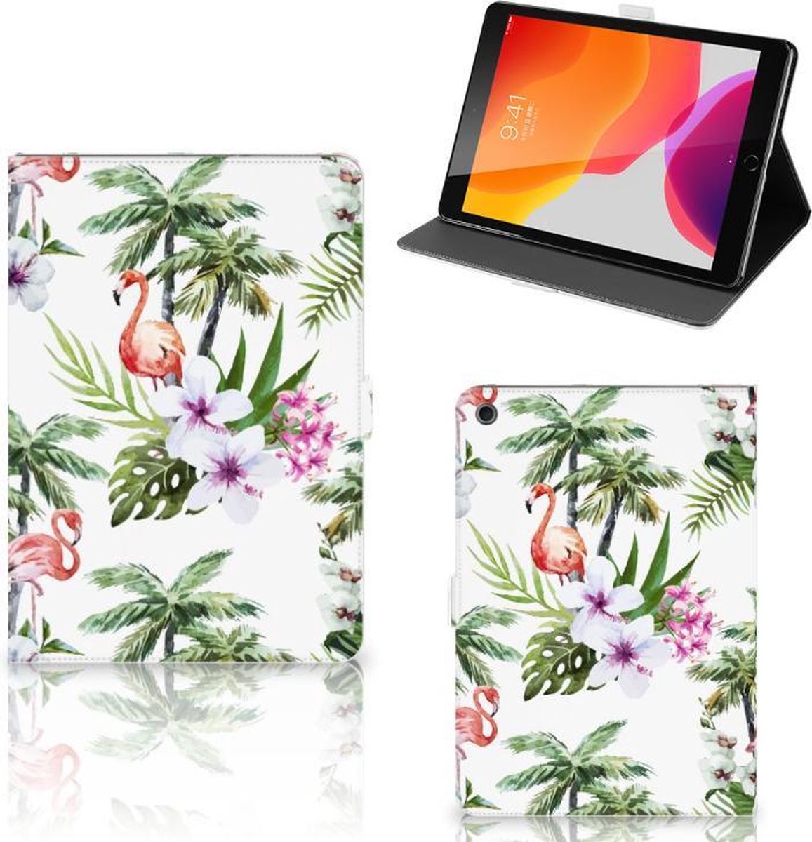 iPad 10.2 2019 | iPad 10.2 2020 | 10.2 2021 Flip Case Flamingo Palms