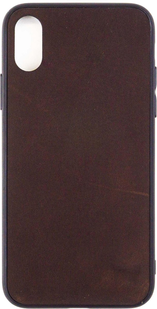 Leren Telefoonhoesje iPhone XS – Bumper case - Chocolade Bruin