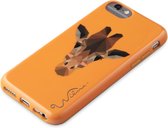 Wilma glow in the dark savanne giraffe hoesje iPhone 6 6s 7 8 SE 2020 SE 2022 - Oranje