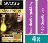 Syoss Oleo Intense 4-60 Goudbruin Haarverf 4 stuks Voordeelverpakking