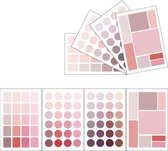 Set van 4 Stickervellen Colors Pink | 76 Verschillende Pastel Stickers Roze