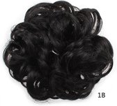 Messy hair bun scrunchie Deep Black #1b