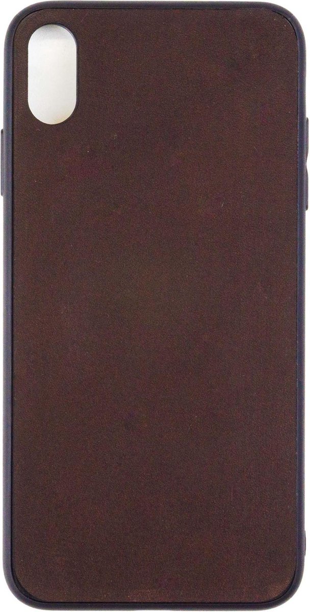 Leren Telefoonhoesje iPhone XS Max – Bumper case - Chocolade Bruin