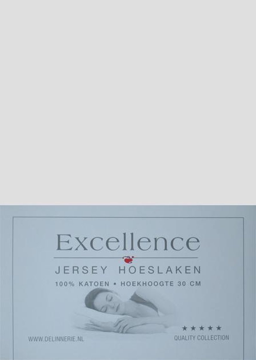 Excellence Jersey Hoeslaken - Litsjumeaux XL - 200x200/210 cm - Light Grey