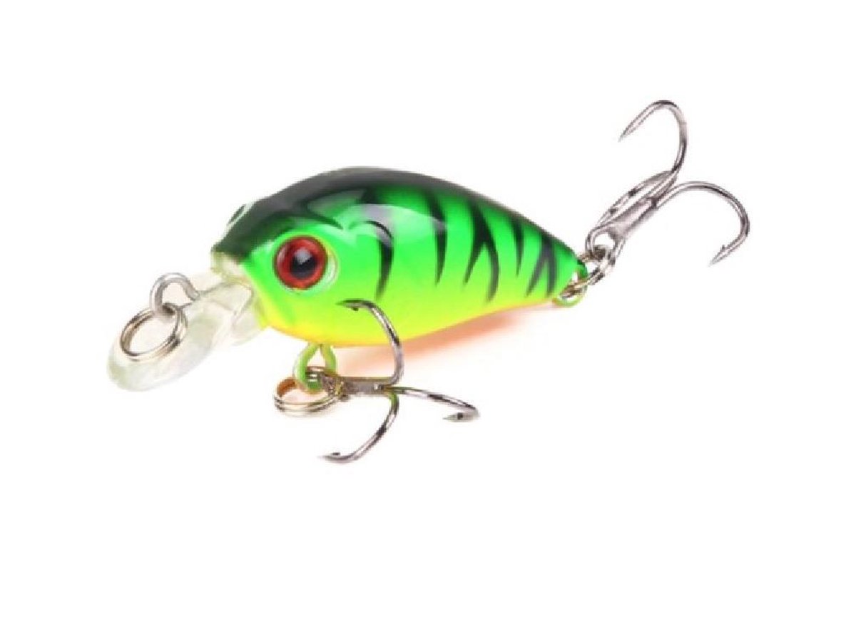 Kleine kunstaas plug Green/Tiger 4,5 cm - Hengelsport - Groen