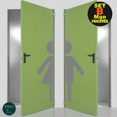 WC deurstickers man Rechts donker Grijs