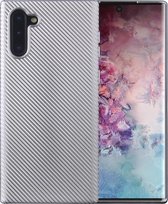 Samsung Galaxy Note 10 - hoes, cover, case - PU Leder - Carbon - Zilverkleur