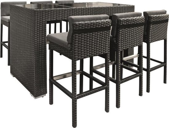 Wicker barset Baltimore zwart | bol.com