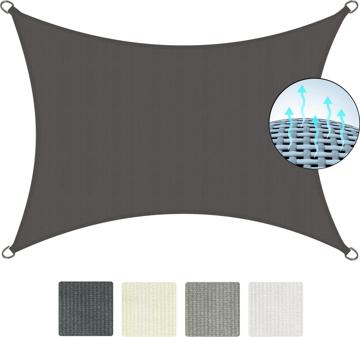 Sol Royal Zonnezeil en Schaduwdoek rechthoekig - SolVision HS9 200x300cm antraciet