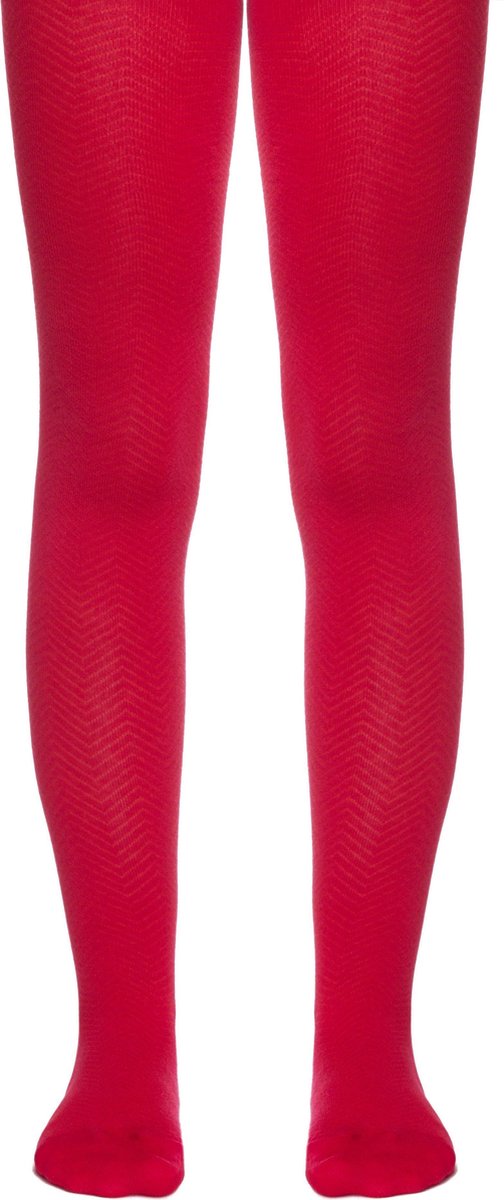 Kindermaillot effen rood, maat 128/134 (zoollengte 20), in geschenkdoos.