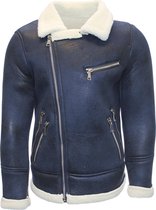 Frilivin Lammy Coat Jas met Bont Kraag - Navy Blue - XL