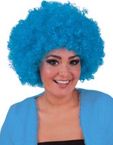 Turquoise krullenpruik -  blauwe pruik - krullen