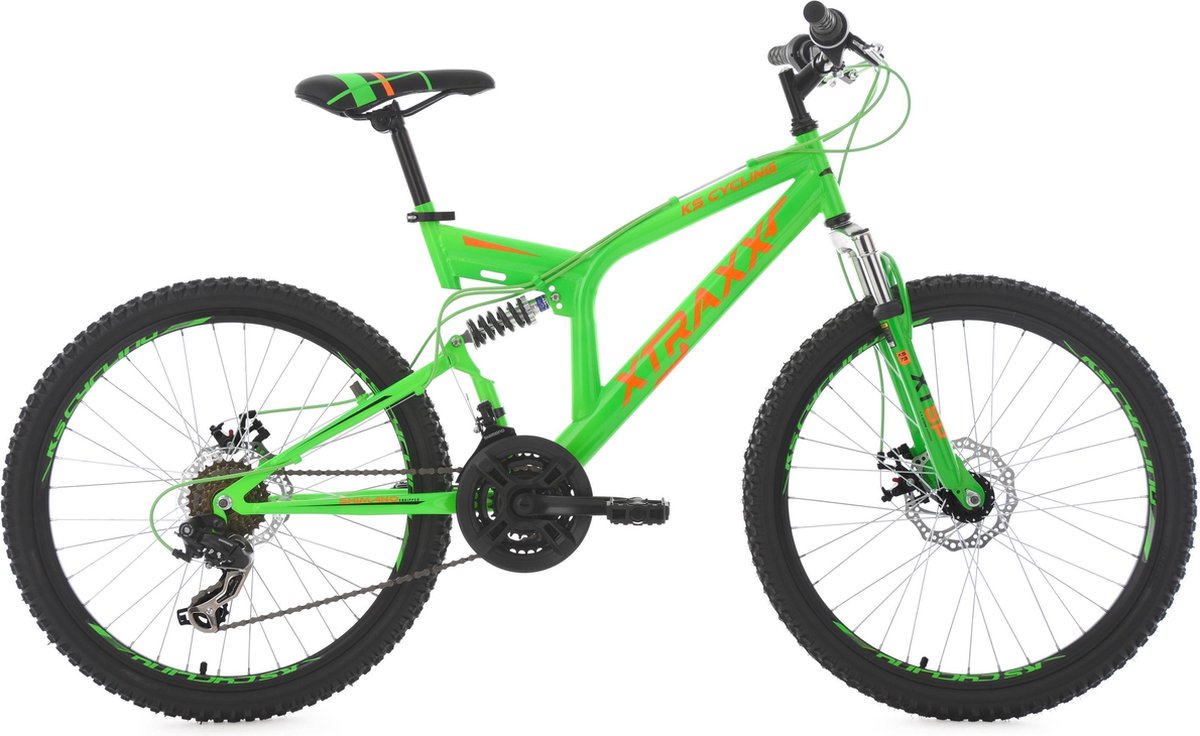 KS Cycling Fiets mountainbike 24 XTRAXX groen-oranje 43 cm