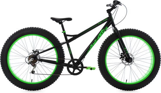 Vlak Laag metriek Ks Cycling Fiets Mountainbike MTB Fat Bike 26" SNW2458 zwart-groen - 43 cm  | bol.com