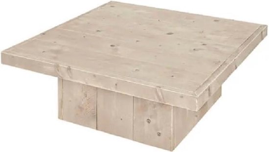 Steigerhout salontafel blokpoot - oud steigerhout - 80x80x45 hoog