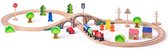Woody Toys houten treinbaan 8-figuur 40-delig 93061