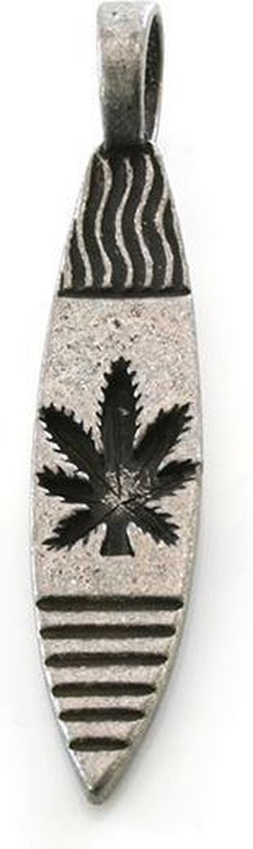 Hanger surfplank cannabis van oud-zilverkleurig metaal