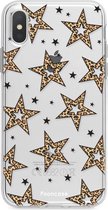 iPhone X hoesje TPU Soft Case - Back Cover - Rebell Leopard / Luipaard sterren