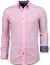 Heren Overhemden Italiaans - Blanco Blouse - 3032 - Roze