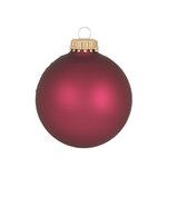 8 Kerstballen 7 cm Cranberry mat