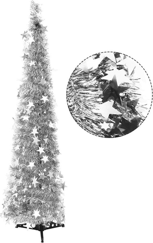 kassa bruid vernieuwen Pop up pailletten kerstboom 120 cm kunstkerstboom ZILVER | bol.com