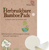 Wasbare Bamboe watten - Make-up verwijderen - Herbruikbare face pads - Wattenschijfjes met waszakje - Gezichtsreiniging - wit