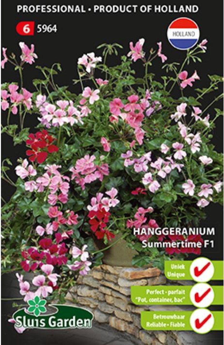 Zaadzakje van Sluis Garden met rode hanggeranium Summertime F1