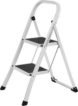 MIRA Home - Ladder - 2 Treden - Stabiel - Multifunctioneel - Staal - 4x46,5x90