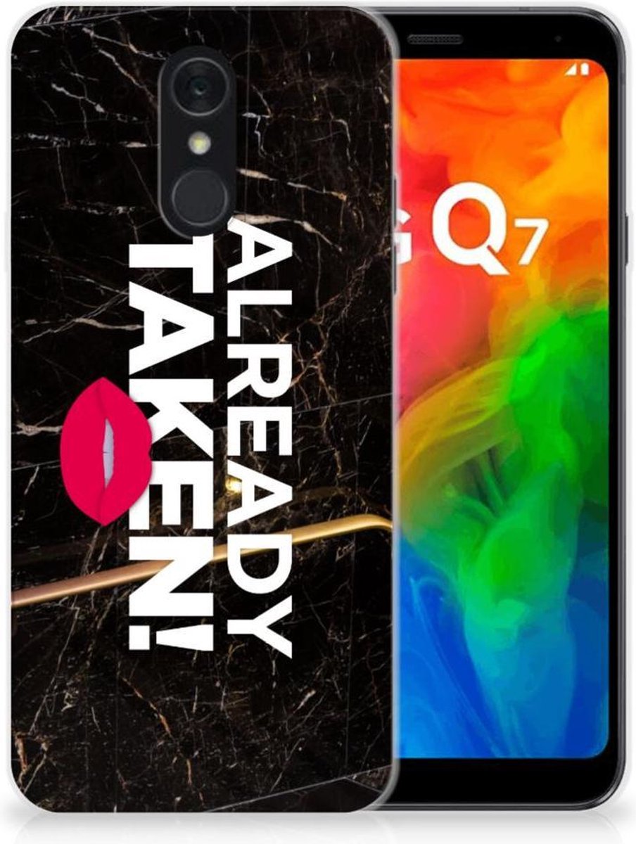 Back Cover voor LG Q7 Siliconen hoesje met naam Already Taken Black