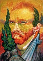 Canvas Schilderij * Optische Illusie naar Vincent van Gogh * - Op-Art - Kleur - 30 x 40 cm