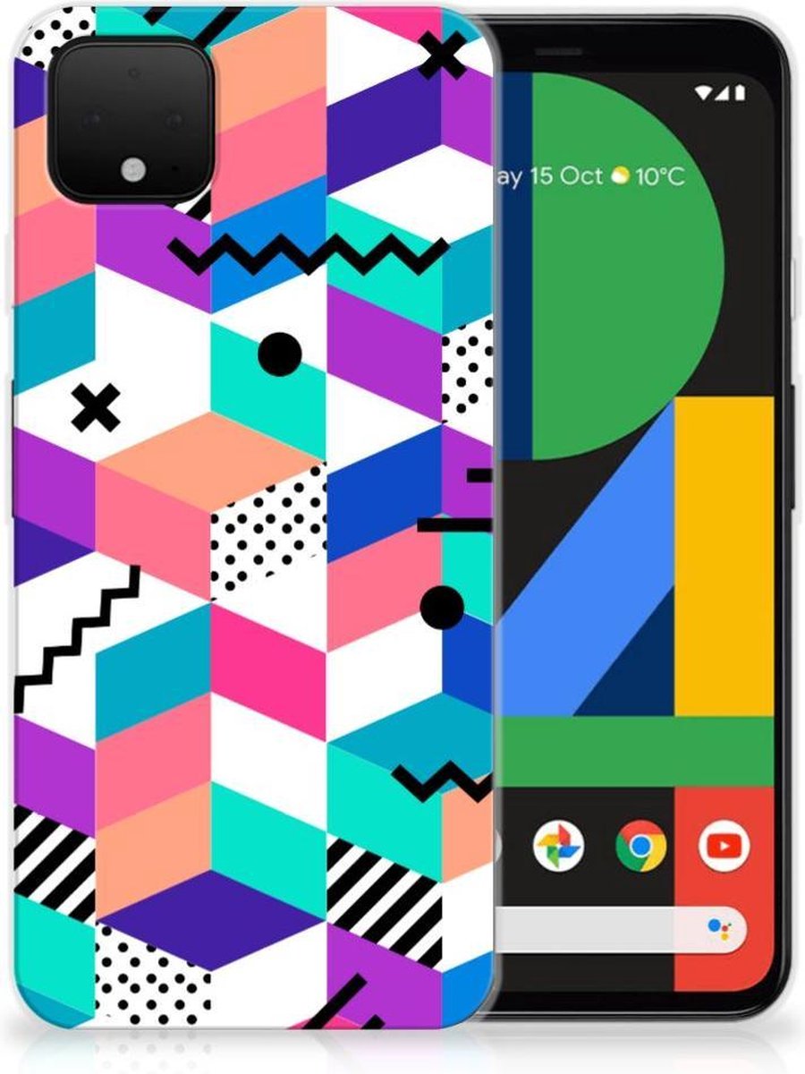 Google Pixel 4 XL TPU Hoesje Blokken Kleurrijk