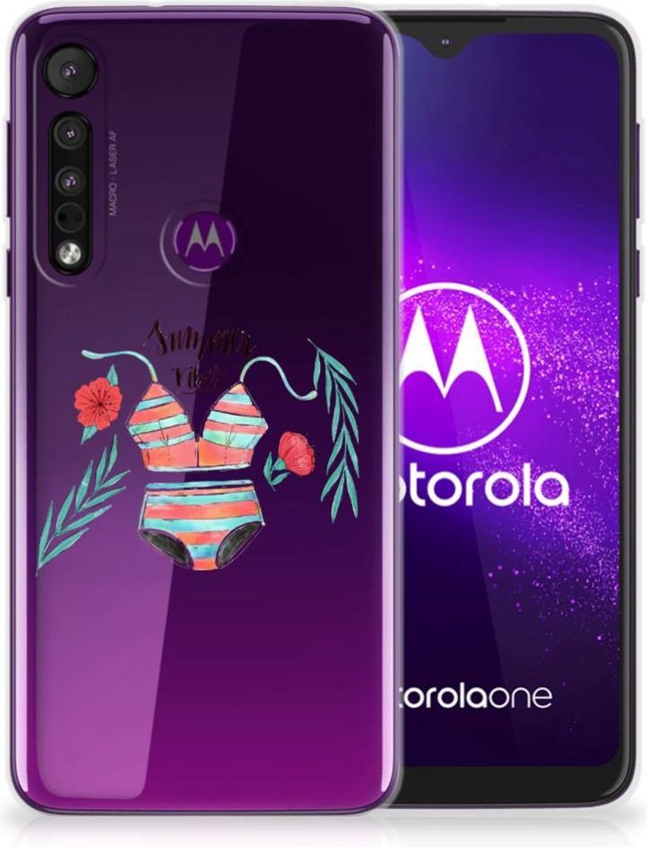 Motorola One Macro Telefoonhoesje met Naam Boho Summer