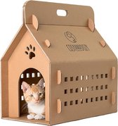 Cosy and Dozy Chillbox - Kartonnen Kattenhuis - Reismand Kat - Vervoerbaar - Transportbox