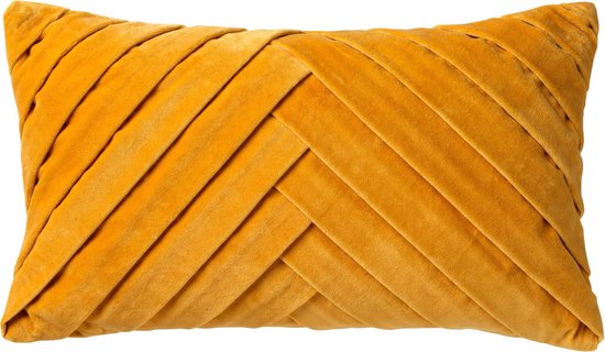 Dutch Decor - Coussin decoratif en velours - Femm 30x50cm - couleur: pantone Golden Glow - jaune