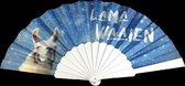 Lama waaien, festival waaier - 1 stuk