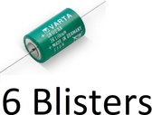 6 Stuks (6 Blisters a 1 st) Varta lithium 1/2 AA 3v axiaal