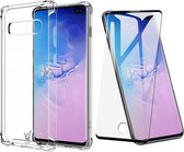 Samsung S10 Plus Hoesje en Samsung S10 Plus Screenprotector - Samsung S10 Plus Hoesje - Samsung S10 Plus Screenprotector - Samsung Galaxy S10 Plus Hoesje Transparant Shock Proof Ca