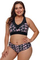 Triangel Bikini Dames - Geometrisch Patroon - Maat XL (Brianna)