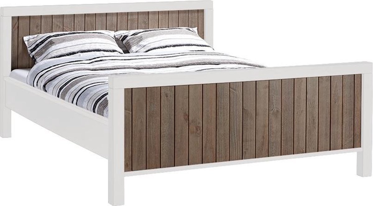 Beter Bed Select bed Columbo met bodem, potenset en matras - 140 x 200 cm -  Wit/bruin | bol.com