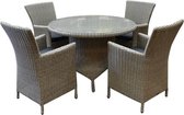 Capri Riccione dining tuinset 110 cm rond 5-delig grijs