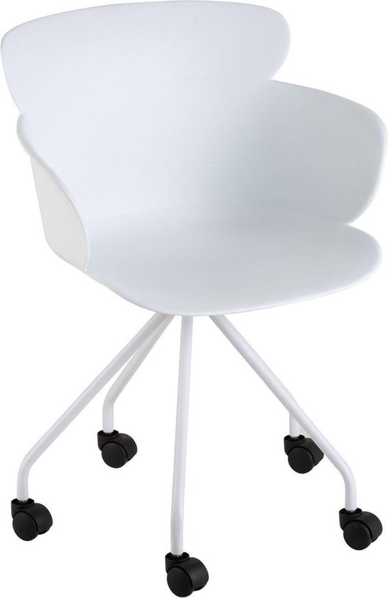 | J Line Bureaustoel Eva Wit 81 x 56 x 53,5 (2 stuks) j line bureaustoel eva zwart 81 x 56 x 53,5 | wants&needs