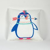Pillowcity - Pinguin met Pijltje Sierkussen / Kinderkamer Decoratie / Babyshower Cadeau / Decoratie Kussen   / 45 x 45cm / Fluweel Stof / Incl Vulling