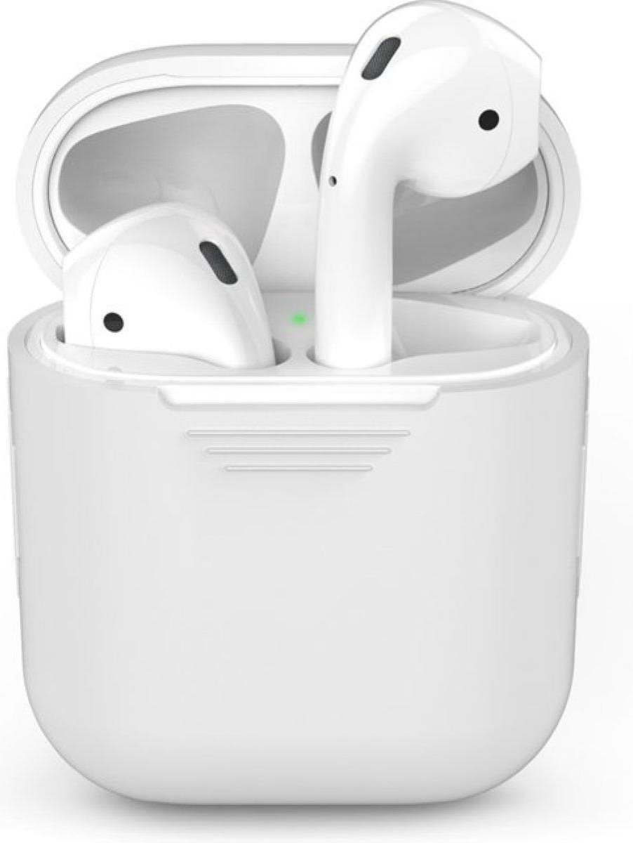 Siliconen Bescherm Hoesje Cover Wit voor Apple AirPods 1+2 Case