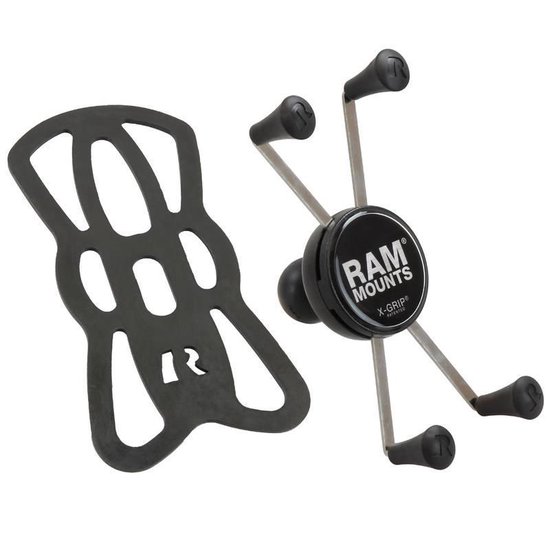 Zwarte RAM Mounts X-Grip houder met elastische banden.