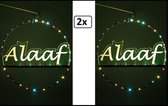 2x Alaaf Raam cirkel ø 35 cm verlicht - carnaval optocht thema feest verlichting raam decoratie