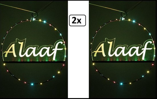 2x Alaaf Raam cirkel ø 35 cm verlicht - carnaval optocht thema feest  verlichting raam... | bol.com