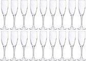 18x Champagneglazen/flutes 190 ml - 19 cl - Champagne glazen - Champagne drinken - Champagneglazen van glas