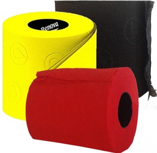 3x Rouleaux de papier toilette coloré 140 feuilles - Décoration de fête à  thème Zwart/... | bol.com